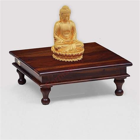 Vivek Wood Wooden Chowki for Home | Decorative Seating Pooja Stool for ...
