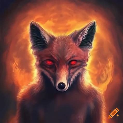 Fire and ice fox with two tails on Craiyon