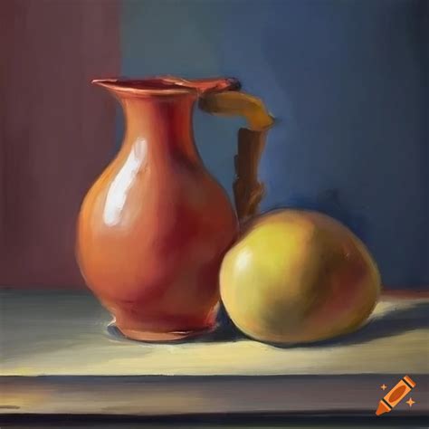 Still life painting of objects on Craiyon