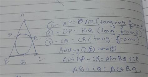 AB,BC,CA are sides of triangle ABC touch the circle at P,Q and R ...