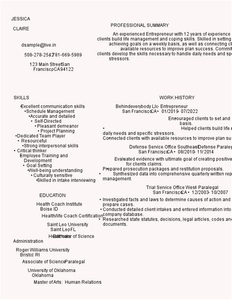 Entrepreneur Resume Objective Examples 的图像结果