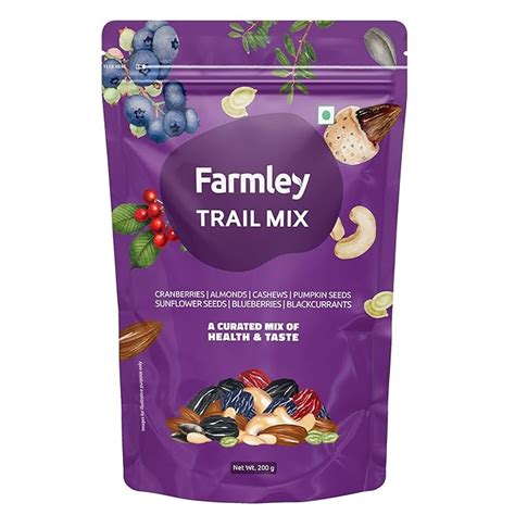 Farmley 7-In-1 Trail Dry Fruit Mix- 200g | Almond | Cashew | Blueberry ...