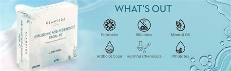 Glamveda Hyaluronic Acid Hydra boost Facial Kit | Salon Like Glow | 6 ...