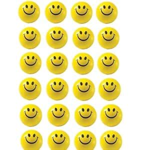 Buy TOYSFAST® (24 Pack) Yellow Emoji Squeeze Balls / Smiley Face Stress ...
