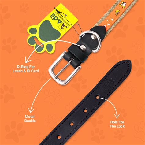 Nylon Dog Collar with Paw Print, Adjustable Metal Buckle – Adils