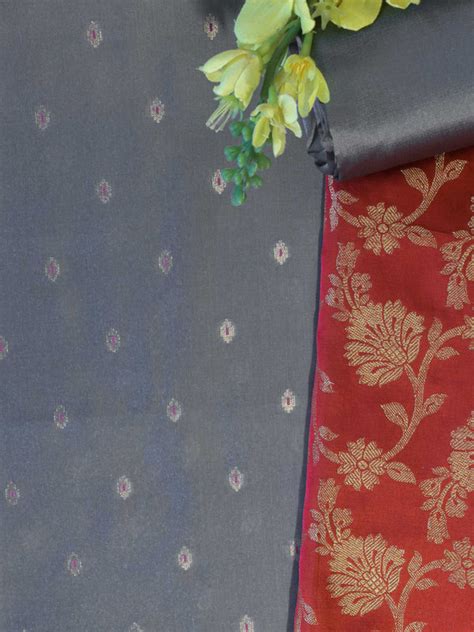 Banarasee Cotton Silk Jaal Design Dupatta-Maroon