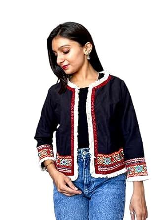 Buy Prijam Women's Embroiderd Ethnic Shrugor Jacket RL 48 S and Special ...