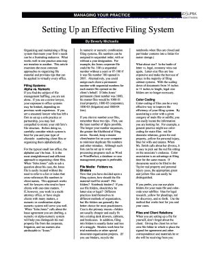 Fillable Online Setting Up an Effective Filing System Fax Email Print ...