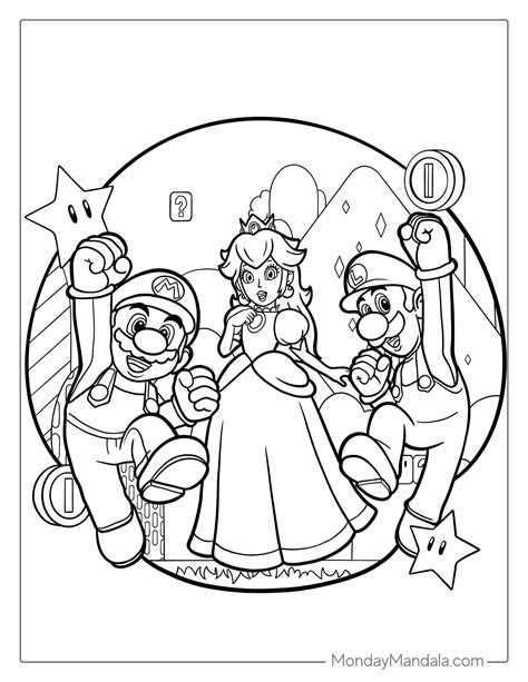 Princess Peach Mario Coloring Pages
