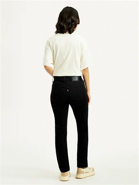 Women's 724 Black Slim Straight Fit High Rise Jeans – Levis India Store