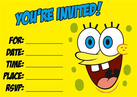 Spongebob Squarepants Invitation Templates - Best Templates Resources