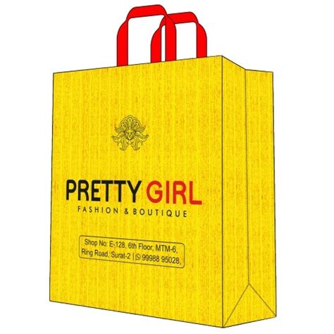 Pretty Girl Yellow Texture Non Woven Shopping Bag | Bagsguru