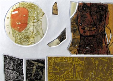 "Untitled 1": Brown Printmaking by Rajesh Kumar Singh | ArtZolo.com