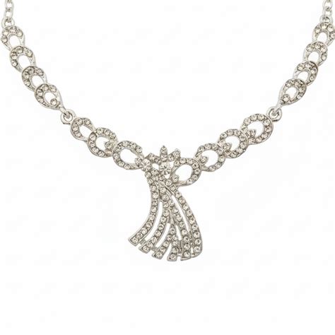 JewelMaze Shimmering Silver Plated Austrian Stone Set