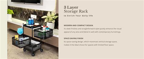 Kitchenwell Metal Multi-Purpose Trolley Storage Organizer and Kitchen ...