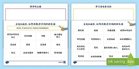 排序和分类：如何匹配并归纳国际文凭小学项目幼儿教育阶段术语 - PYP