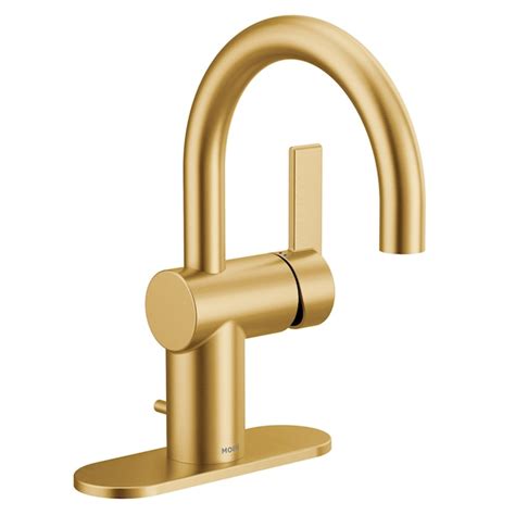 Moen Cia Brushed Gold Single Hole 1-handle Bathroom Sink Faucet with ...