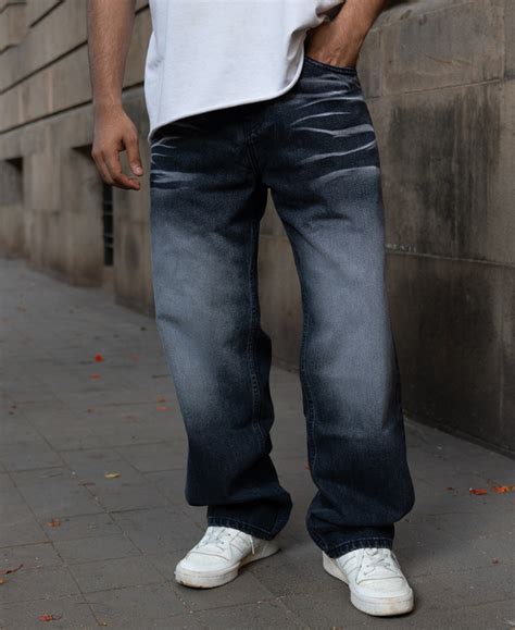 Buy Dark Grey Washed Baggy Jeans for Men | POWERLOOK