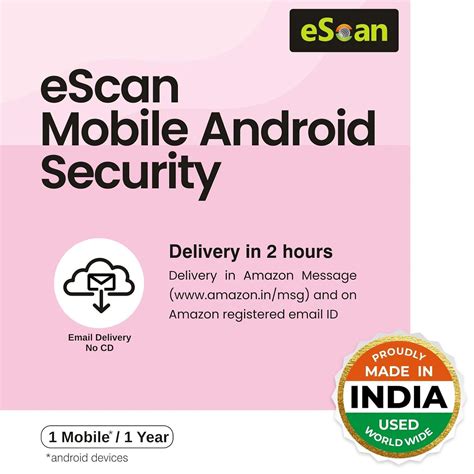 eScan 1 User 1 Year Mobile Android Security (Email Delivery - No CD ...