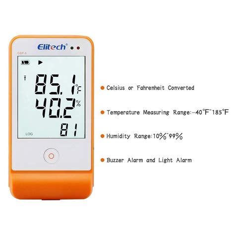 Buy Elitech GSP-6 Traceable Temperature and Humidity Digital Data ...