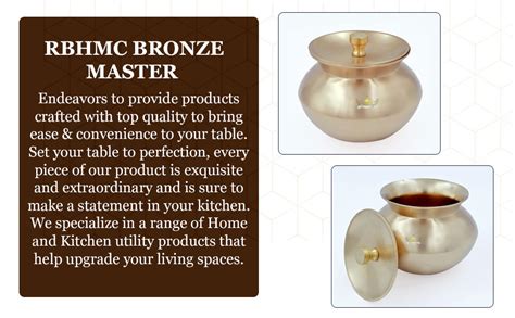 Buy RBHMC BRONZE MASTER Bronze Kansa Serving Handi Matt Finish, With ...