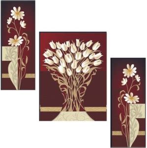 WALLSTOXX Set Of 3 Flower Pot Self Adhesive 12 Inch X 18 Inch MDF Wall ...