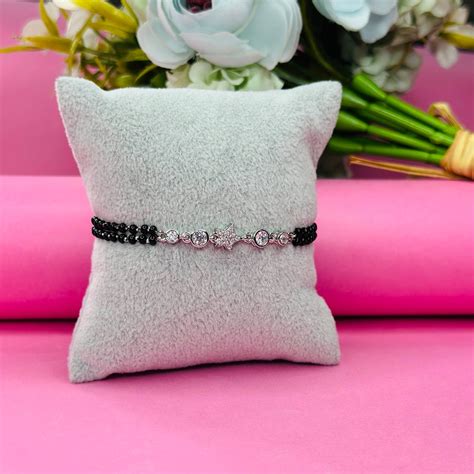 925 Silver Sparkling Star Mangalsutra Bracelet – Jeevajewellers
