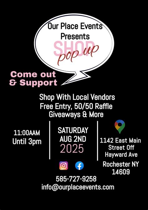 August 2nd,2025. Next Pop-up Shop 11am to 3pm , Masten Park, Buffalo, 2 ...