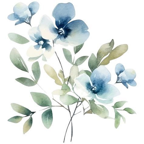 Premium Vector | Watercolor flower illustration illustration of a blue ...
