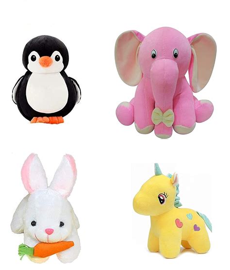 Buy MEGHANSHI Combo of 4 Animals Soft Toy for Boys & Girls | Stuffed ...