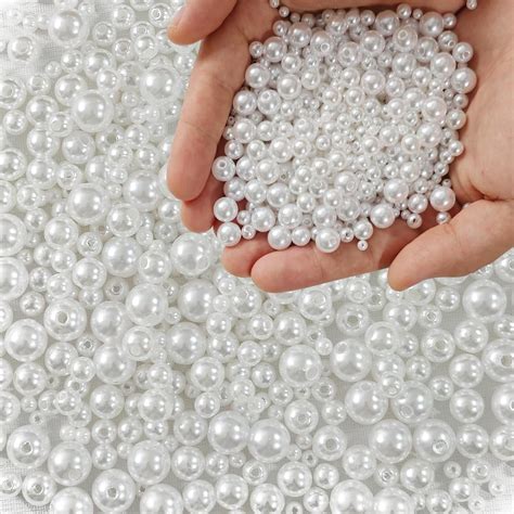 HILELIFE 1500pcs Pearl Beads for Jewelry Making, 4mm 6mm 8mm 10mm Round ...