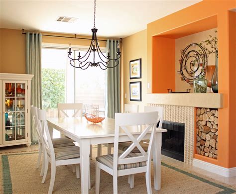 Orange Dining room | Orange dining room, Dining room simple, Dining ...