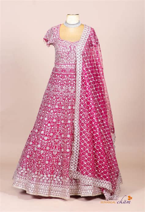 Designer Rani Pink Net Party Wear Gown