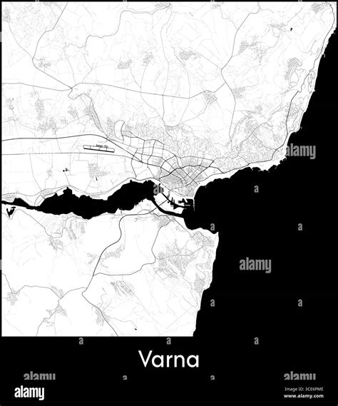 Varna city map, Bulgaria - Topographic vector map poster Stock Vector Image & Art - Alamy