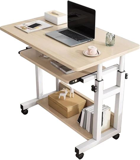 Amazon.com: Rolling Computer Desk, Small Adjustable Desk, Mobile Couch ...