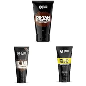 Beardo Care Combo | DeTan Coffee Face Wash 100ml, Ultraglow Cream 60g ...