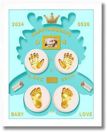 Youstylo Personalized Baby Handprint & Footprint Kit, Clay Impression ...