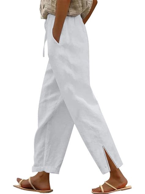 Outfmvch Straight Leg Linen Pants for Women,Palazzo Pants for Women ...