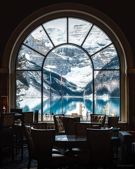 View of Lake Louise from Fairmont Chateau restaurant, Alberta : r ...