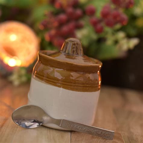Buy Jetwals eramic Handmade Pickle Jar Set with Lid, Dining Table ...