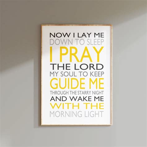 Now I Lay Me Down To Sleep Print, Kinderzimmer Kunst Gebet, Now I Lay ...