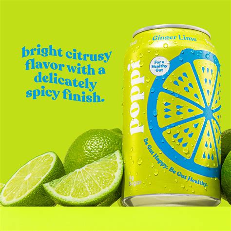 Snapklik.com : Poppi Ginger Lime Prebiotic Soda, 12 Fl Oz Can