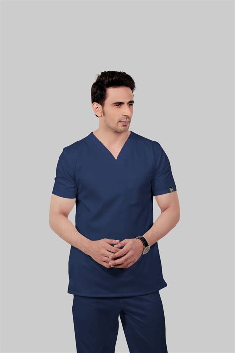 Stretchable (2way) Male Navy Blue V-Neck Scrub Top – The Scrub Life