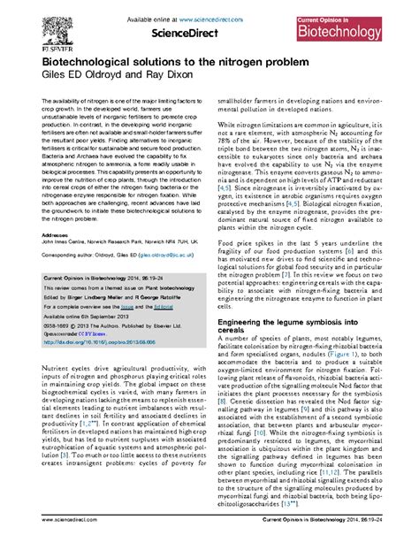 Biotechnology solution to nitrogeNitrogen Fixation - Biotechnological ...