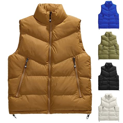 BiZtdJrK Big and Tall Puffer Vests for Men Loose Casual Sleeveless Work ...
