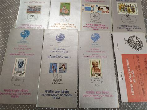 India 1986 8 Diff. Blank Folders Police UNICEF Football Military Famou ...