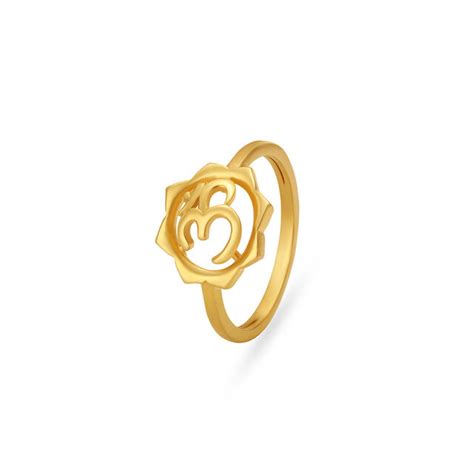 Carved Om Gold Finger Ring For Kids