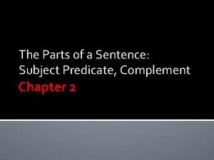 Subject Predicate and Complement 的图像结果