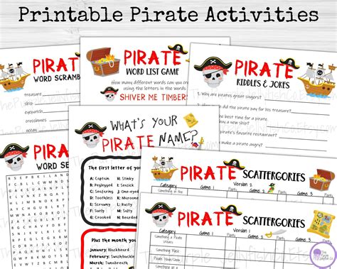 Pirate activities for kids pirate party games talk like a pirate day ...