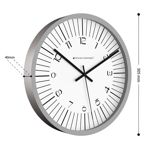 Silver Abstract Numeric Wall Clock – Elegant Modern Style – Spaces Unhooked